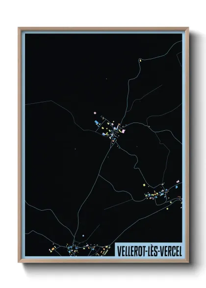 Une affiche de carte sur Vellerot-lès-Vercel