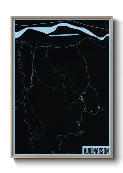 Une affiche de carte sur Aubenasson