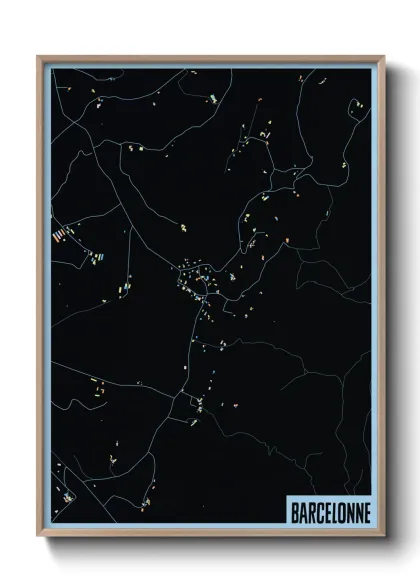 Une affiche de carte sur Barcelonne