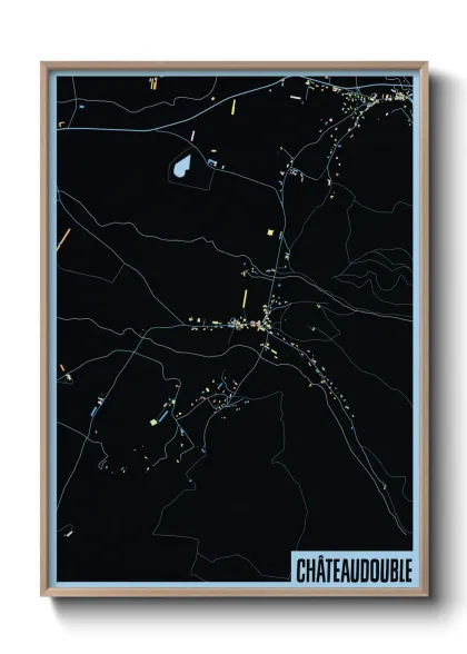 Une affiche de carte sur Châteaudouble