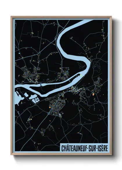Une affiche de carte sur Châteauneuf-sur-Isère