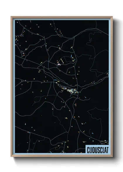 Une affiche de carte sur Cliousclat