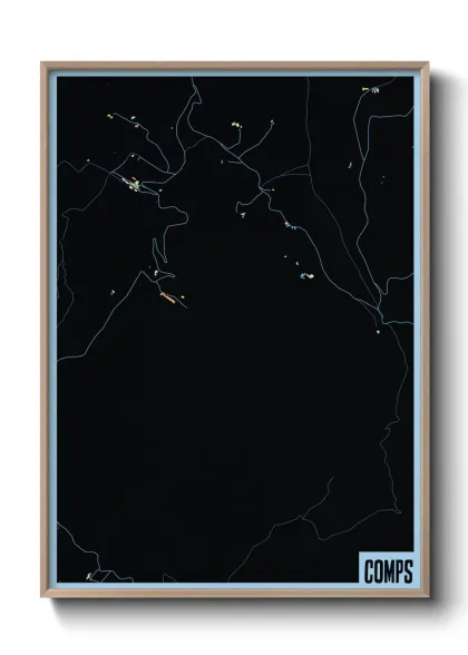 Une affiche de carte sur Comps