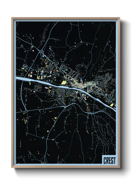 Une affiche de carte sur Crest