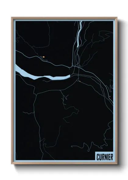 Une affiche de carte sur Curnier