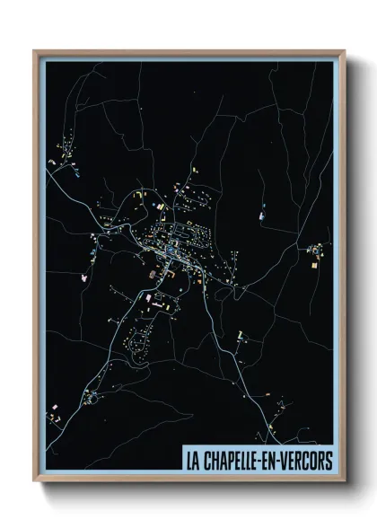 Une affiche de carte sur La Chapelle-en-Vercors