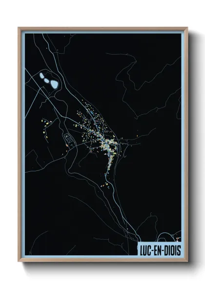 Une affiche de carte sur Luc-en-Diois