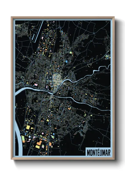 Une affiche de carte sur Montélimar