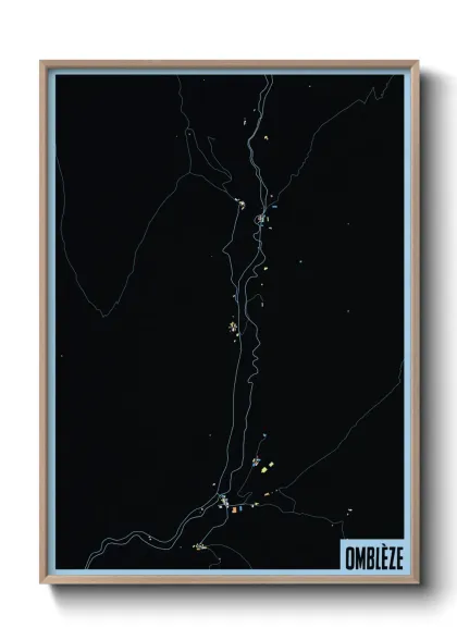 Une affiche de carte sur Omblèze