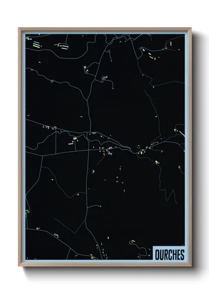 Une affiche de carte sur Ourches