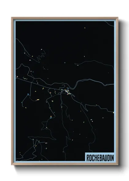 Une affiche de carte sur Rochebaudin