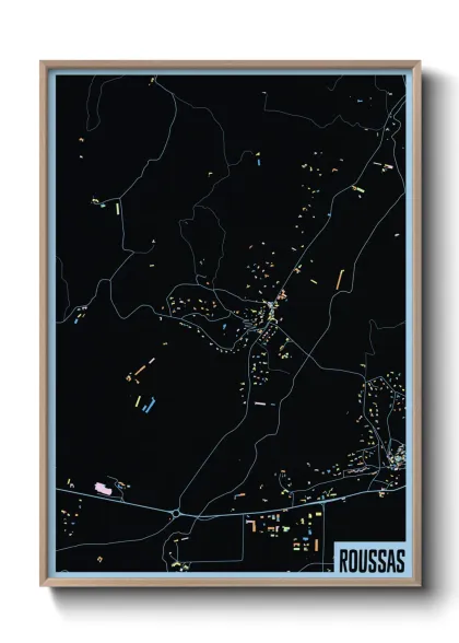 Une affiche de carte sur Roussas