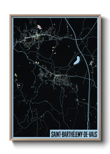 Une affiche de carte sur Saint-Barthélemy-de-Vals