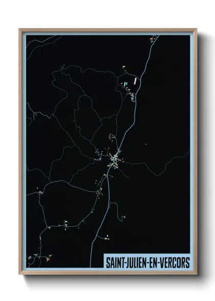 Une affiche de carte sur Saint-Julien-en-Vercors