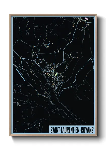 Une affiche de carte sur Saint-Laurent-en-Royans