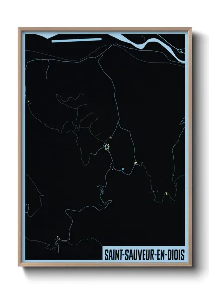 Une affiche de carte sur Saint-Sauveur-en-Diois