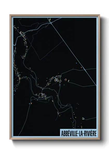 Une affiche de carte sur Abbéville-la-Rivière