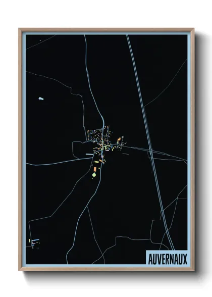 Une affiche de carte sur Auvernaux