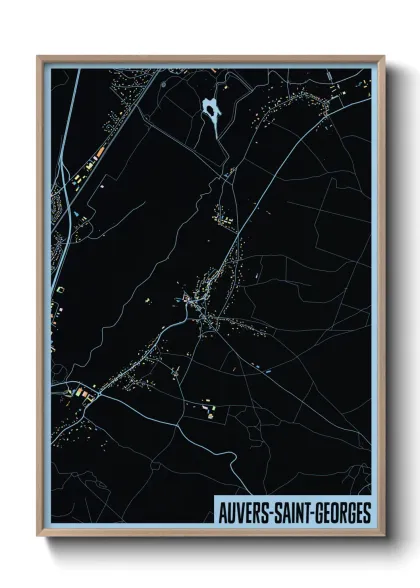 Une affiche de carte sur Auvers-Saint-Georges