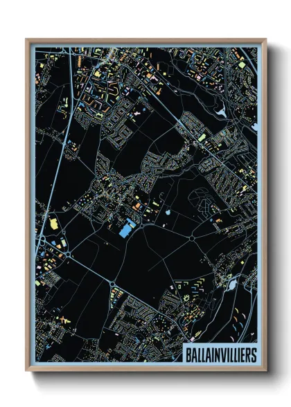 Une affiche de carte sur Ballainvilliers