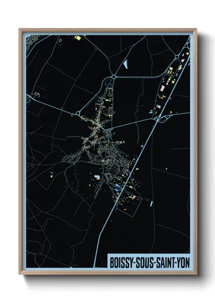 Une affiche de carte sur Boissy-sous-Saint-Yon