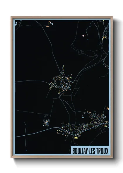 Une affiche de carte sur Boullay-les-Troux