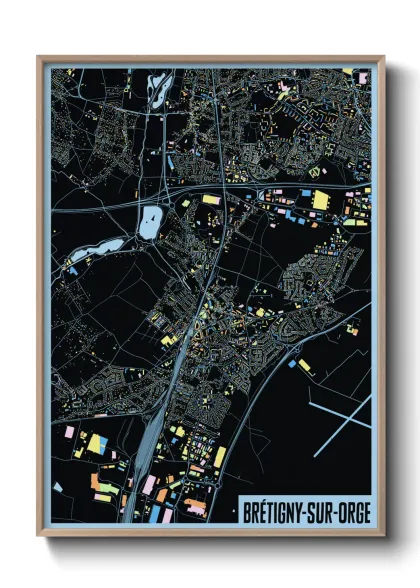 Une affiche de carte sur Brétigny-sur-Orge