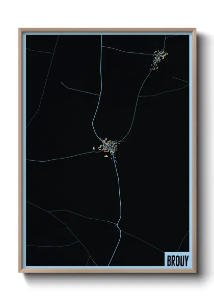 Une affiche de carte sur Brouy