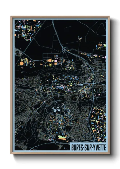 Une affiche de carte sur Bures-sur-Yvette