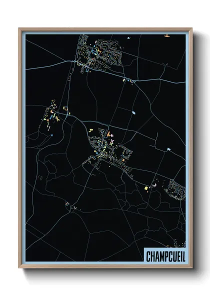 Une affiche de carte sur Champcueil