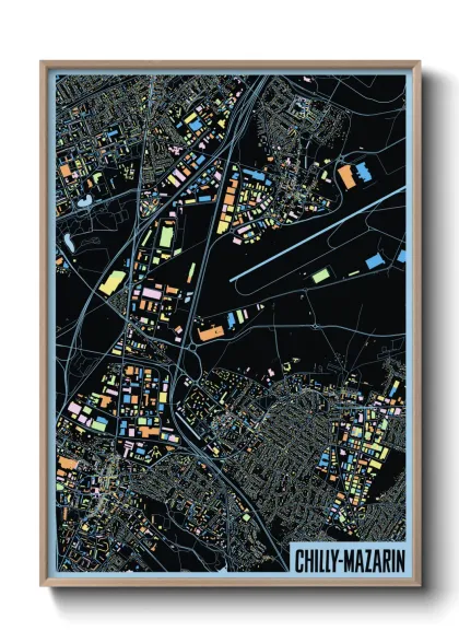 Une affiche de carte sur Chilly-Mazarin