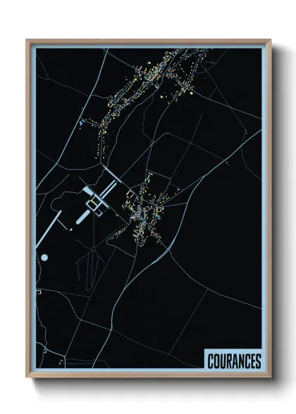 Une affiche de carte sur Courances