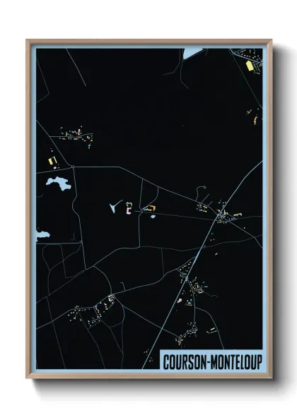 Une affiche de carte sur Courson-Monteloup