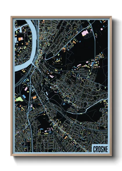 Une affiche de carte sur Crosne