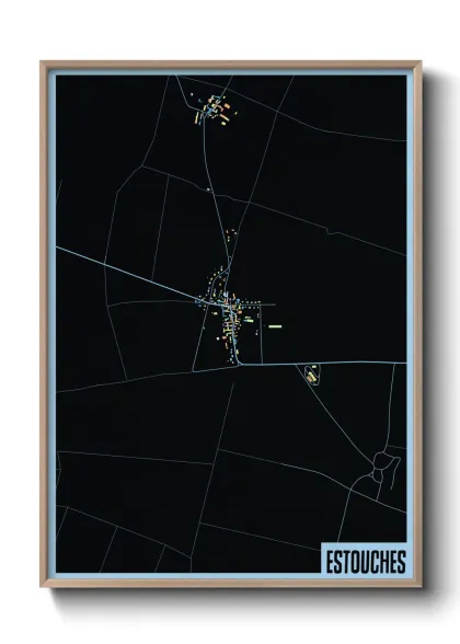 Une affiche de carte sur Estouches