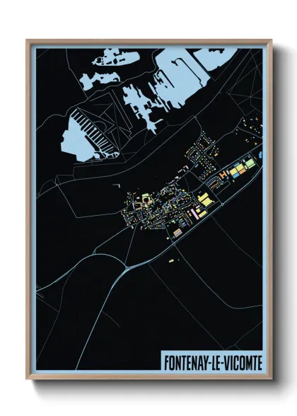 Une affiche de carte sur Fontenay-le-Vicomte