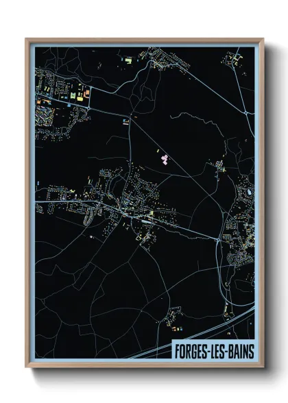 Une affiche de carte sur Forges-les-Bains