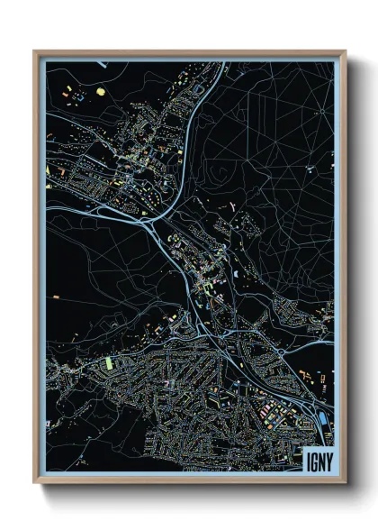 Une affiche de carte sur Igny