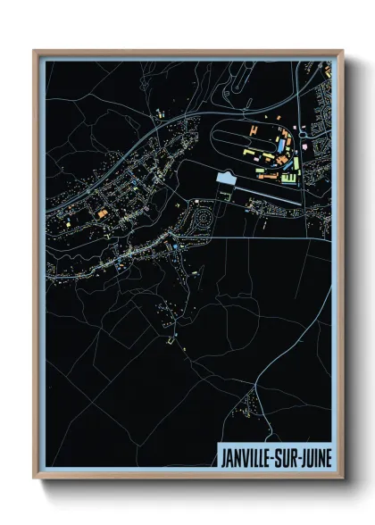 Une affiche de carte sur Janville-sur-Juine