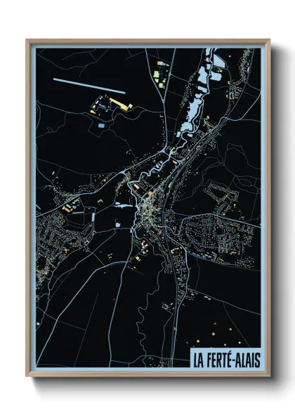 Une affiche de carte sur La Ferté-Alais