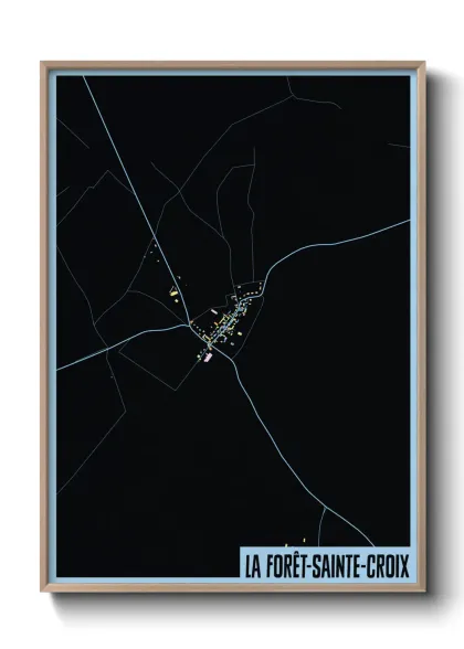 Une affiche de carte sur La Forêt-Sainte-Croix