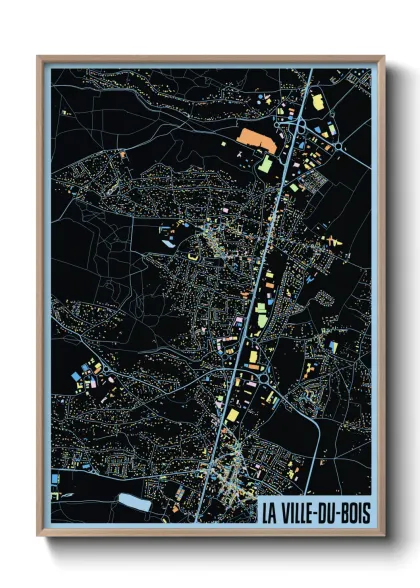 Une affiche de carte sur La Ville-du-Bois