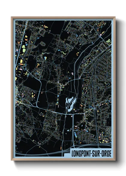 Une affiche de carte sur Longpont-sur-Orge