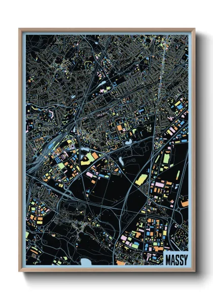 Une affiche de carte sur Massy
