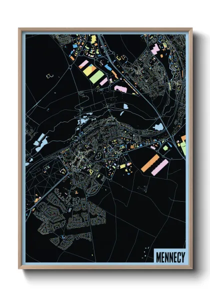 Une affiche de carte sur Mennecy