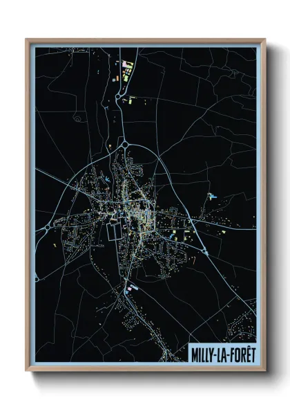 Une affiche de carte sur Milly-la-Forêt
