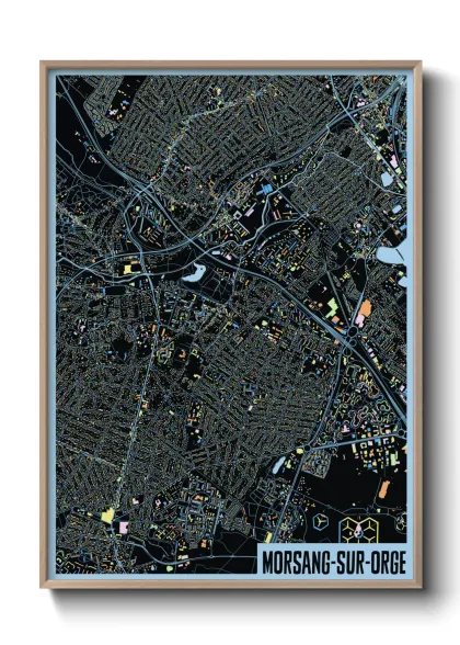 Une affiche de carte sur Morsang-sur-Orge