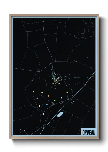 Une affiche de carte sur Orveau