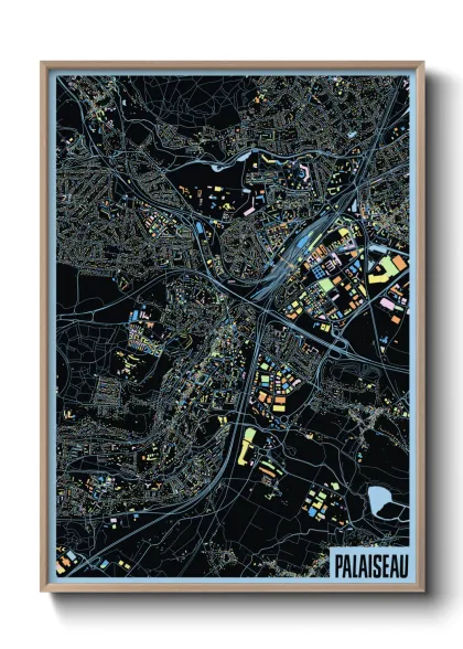 Une affiche de carte sur Palaiseau