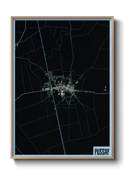 Une affiche de carte sur Pussay